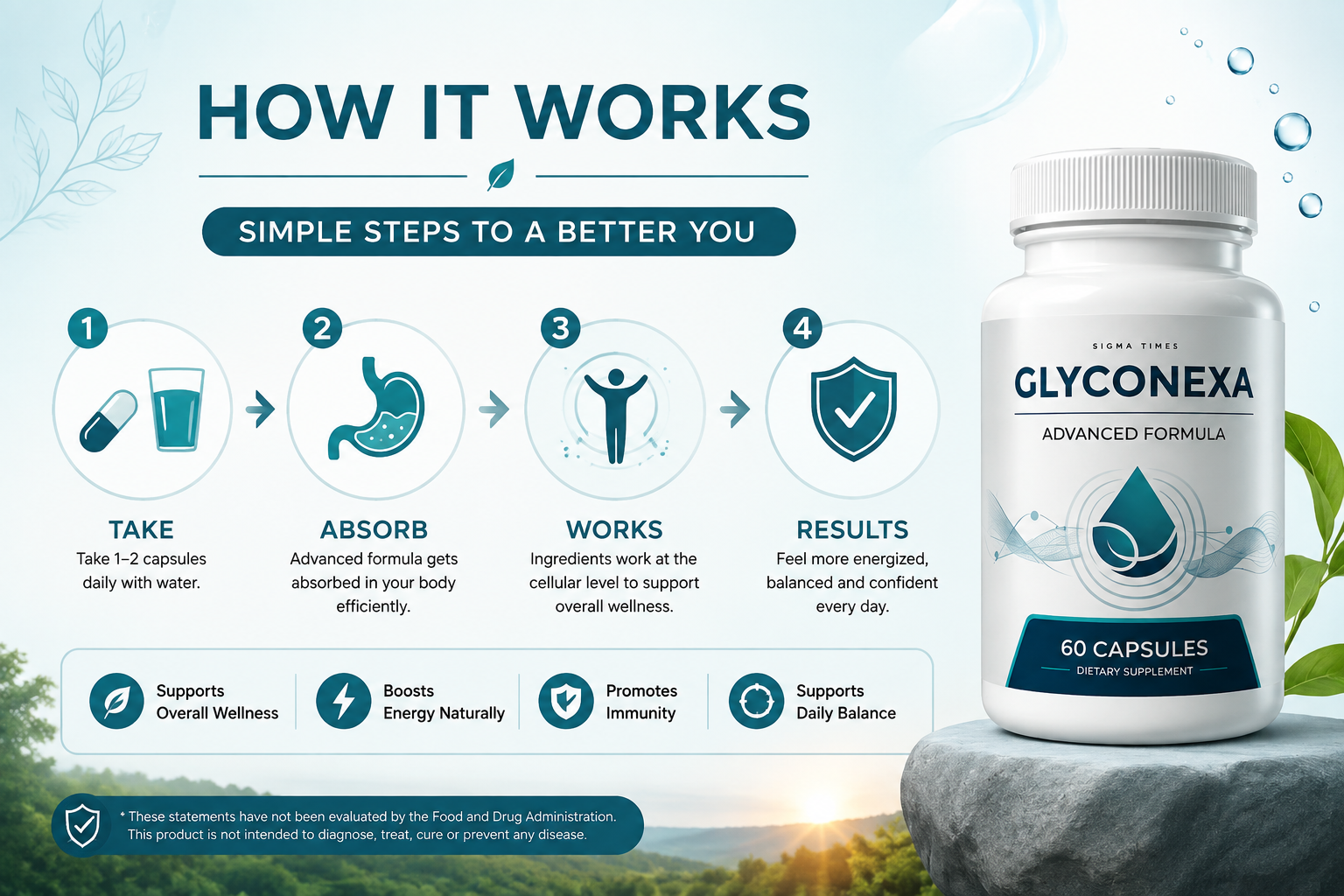 How GlycoNexa works: take, absorb, works, results
